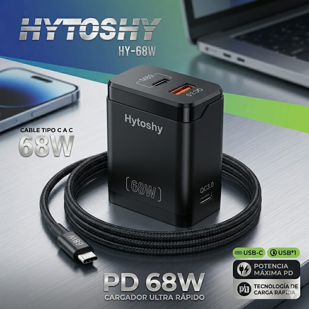 CARGADOR HYTOSHY 68W TIPO C