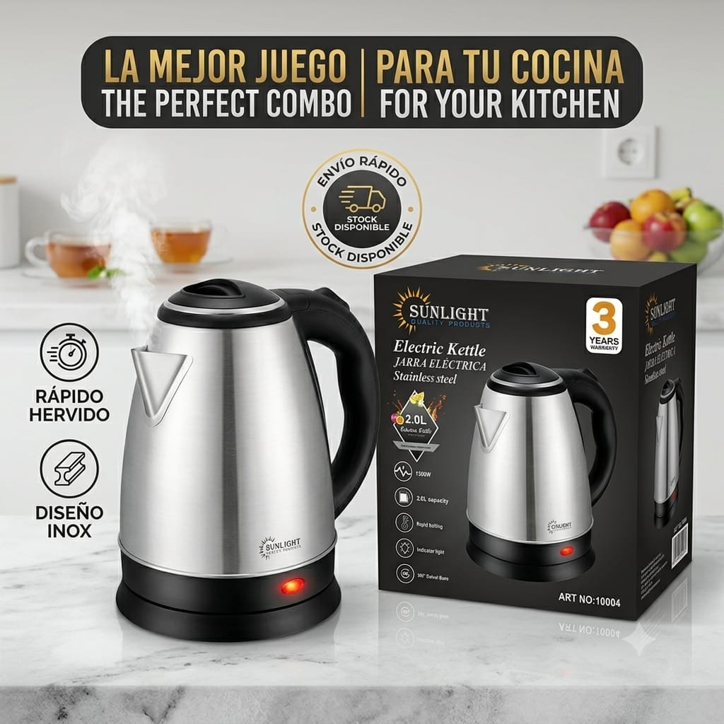 PAVA ELECTRICA HERVIDORA SUNLIGHT 2.0 LT