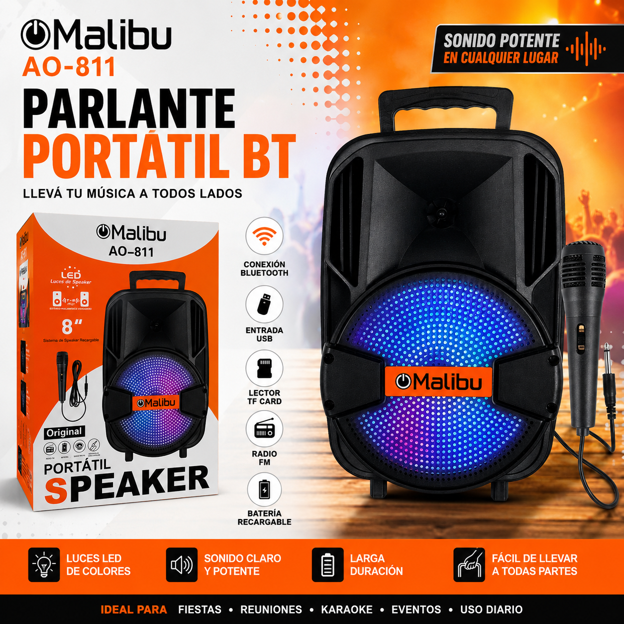 PARLANTE MALIBU 8″ AO-812