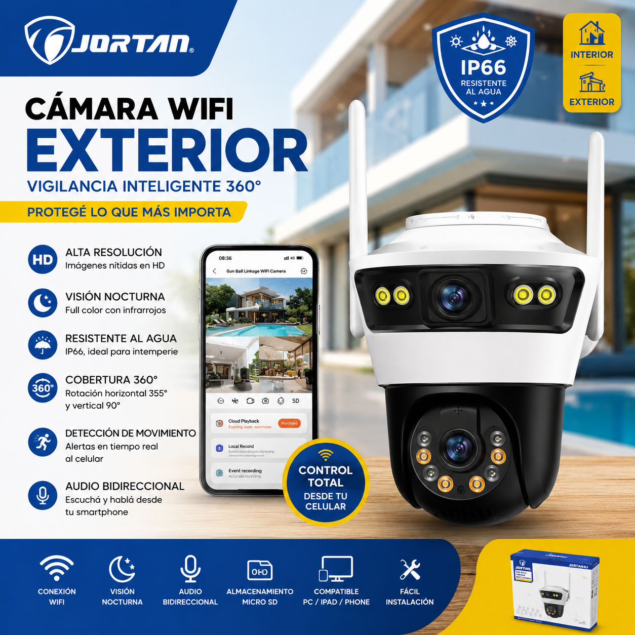 CAMARA JORTAN DUAL EXTERIOR