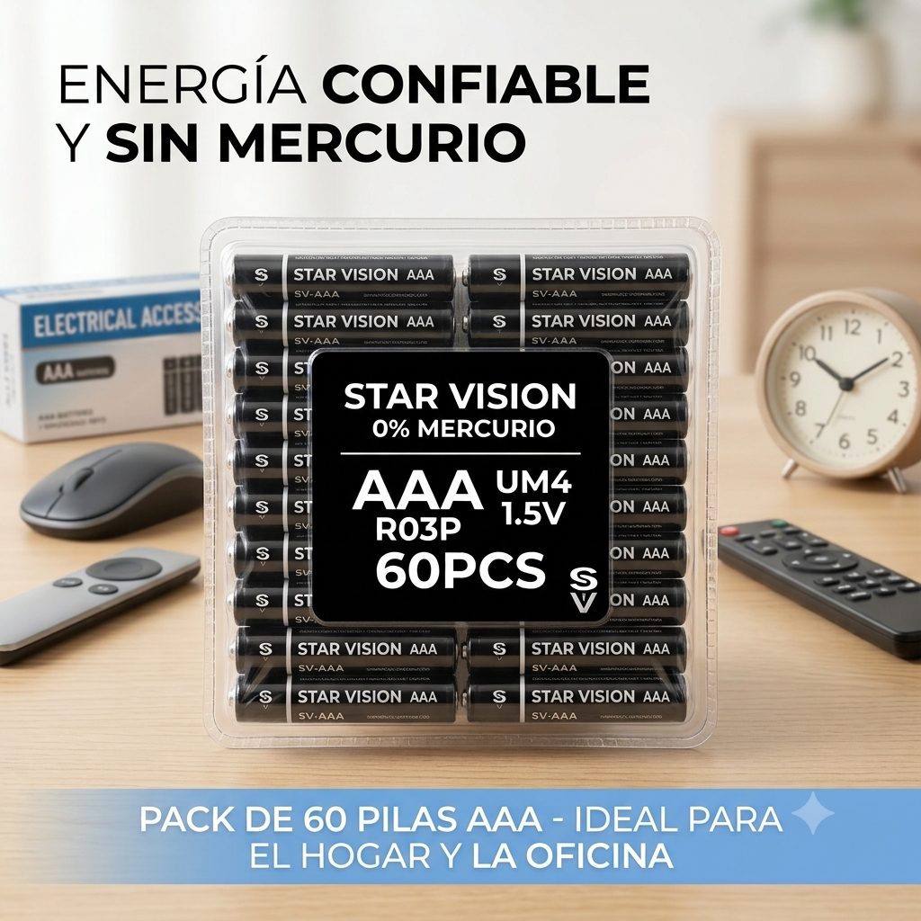 PACK DE 60 PILAS AAA STAR VISION