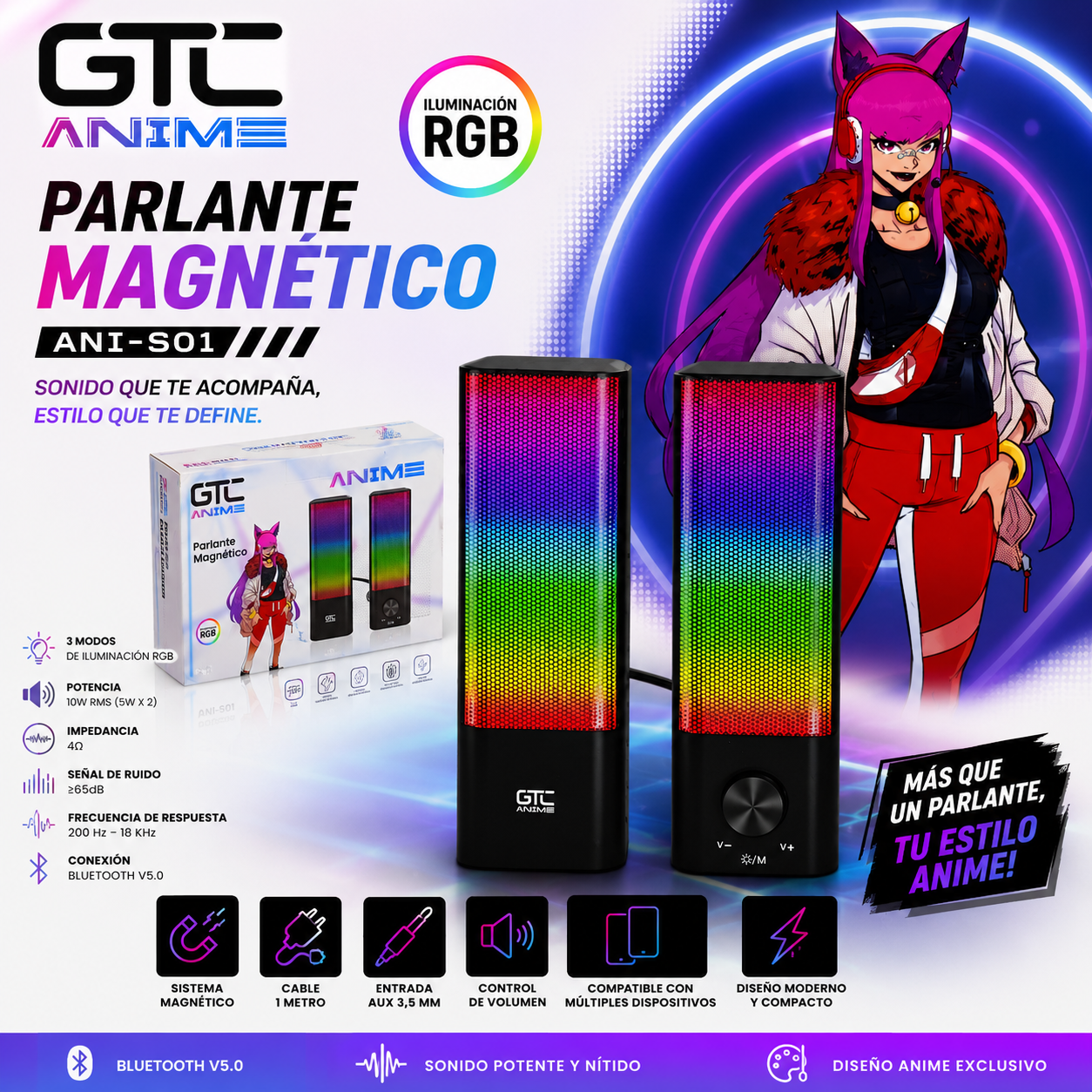 PARLANTE ANIME PC MAGNETICO ANI-S01