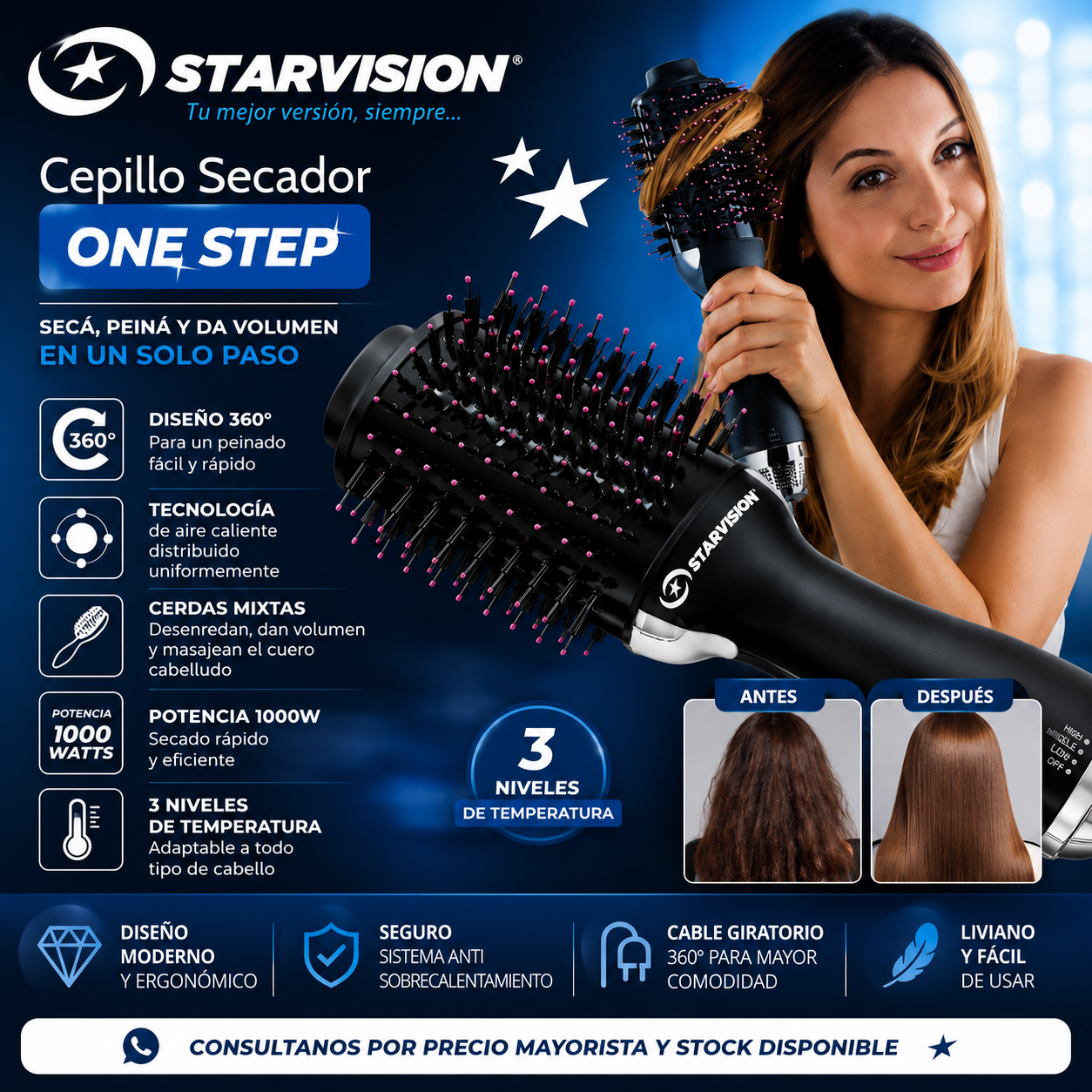 CEPILLO SECADOR STARVISION