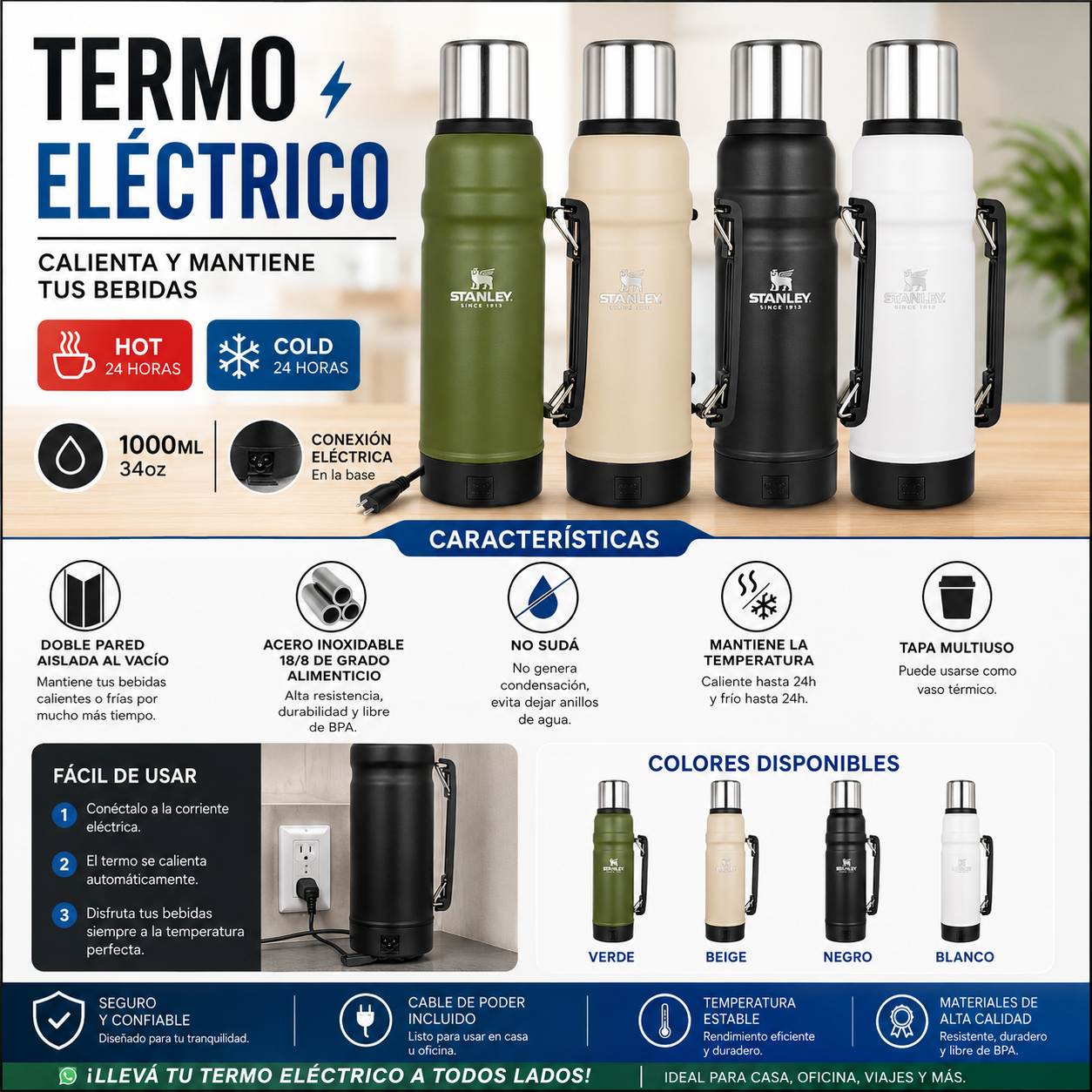 TERMO ELECTRICO STANLEY 1.2L