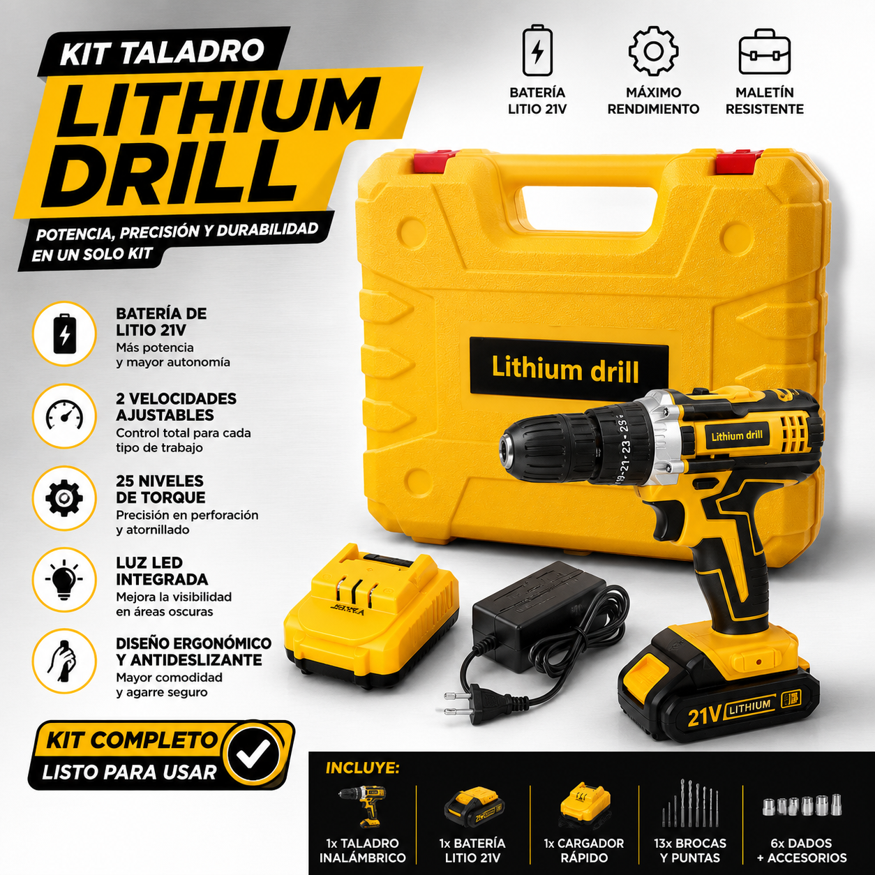 TALADRO INALAMBRICO 21V