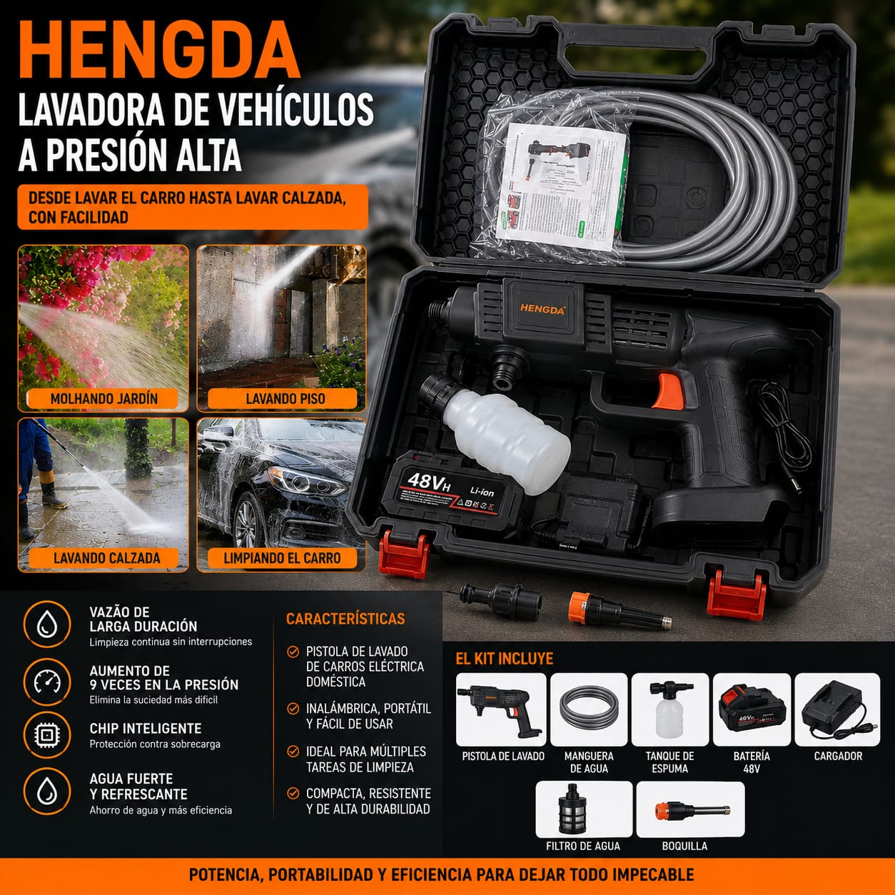 HIDROLAVADORA PORTÁTIL HENGDA