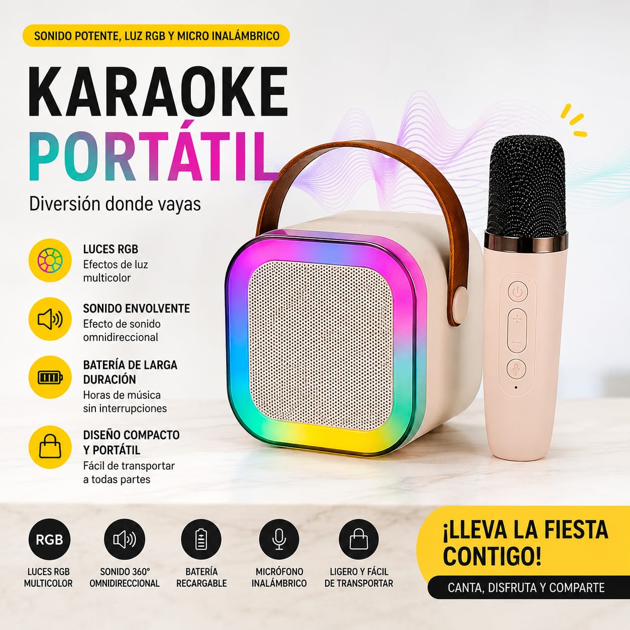 PARLANTE CON 1 MICROFONO Y RGB