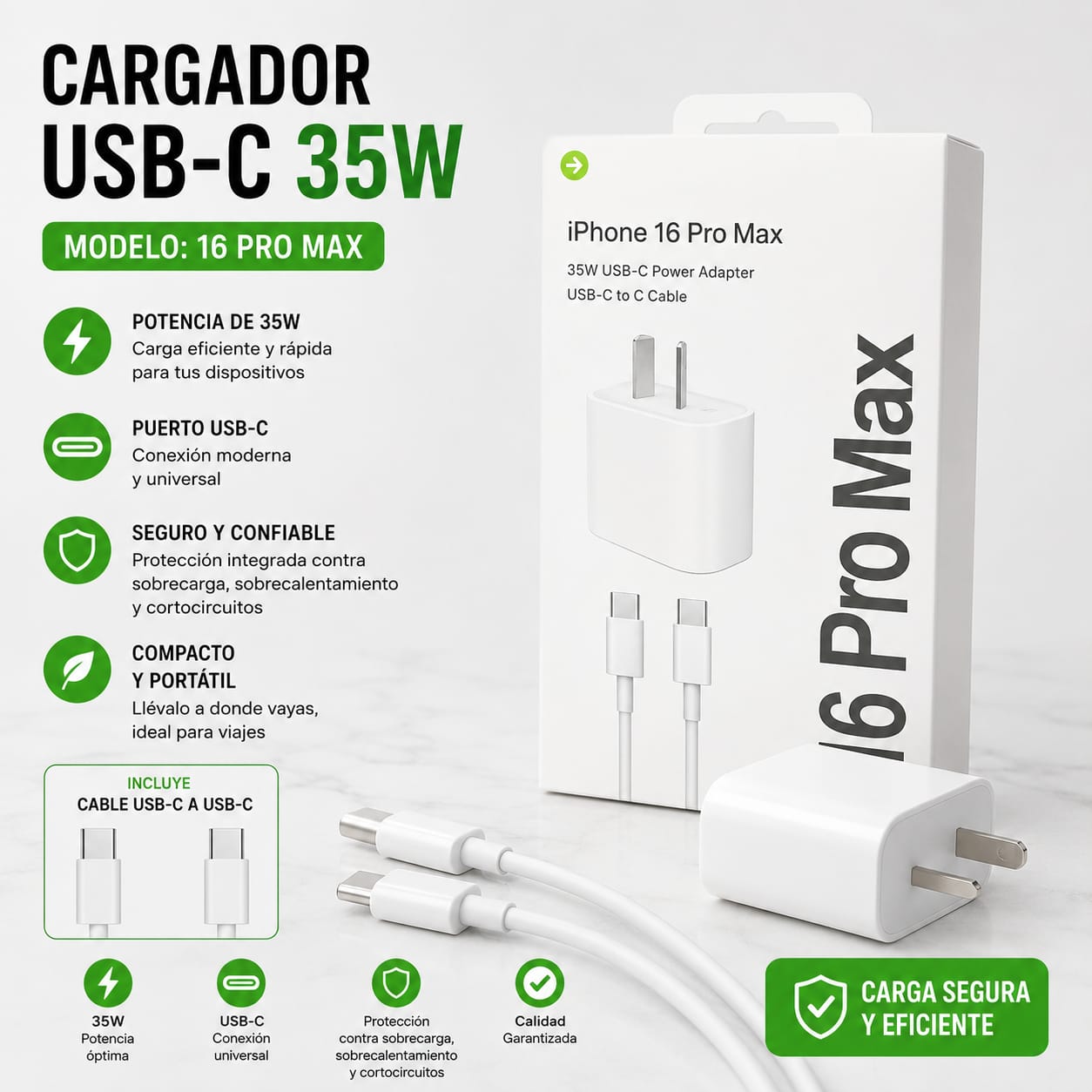 CARGADOR IPHONE 16 PRO MAX C A C