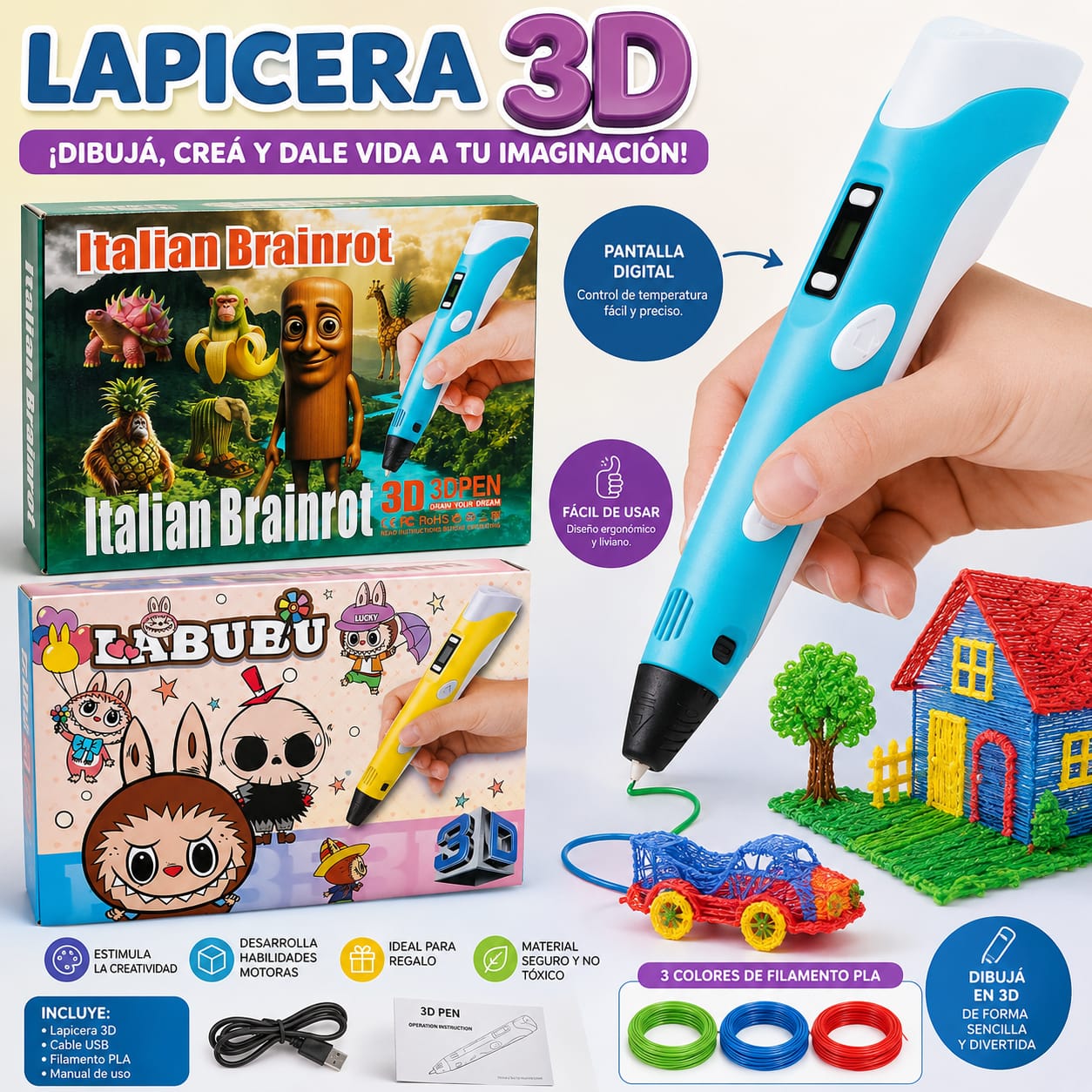 LAPIZ 3D DISEÑOS INFANTILES