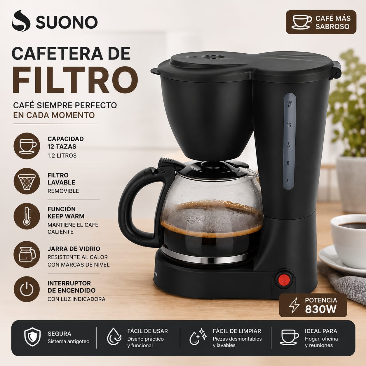 CAFETERA DE FILTRO SUONO