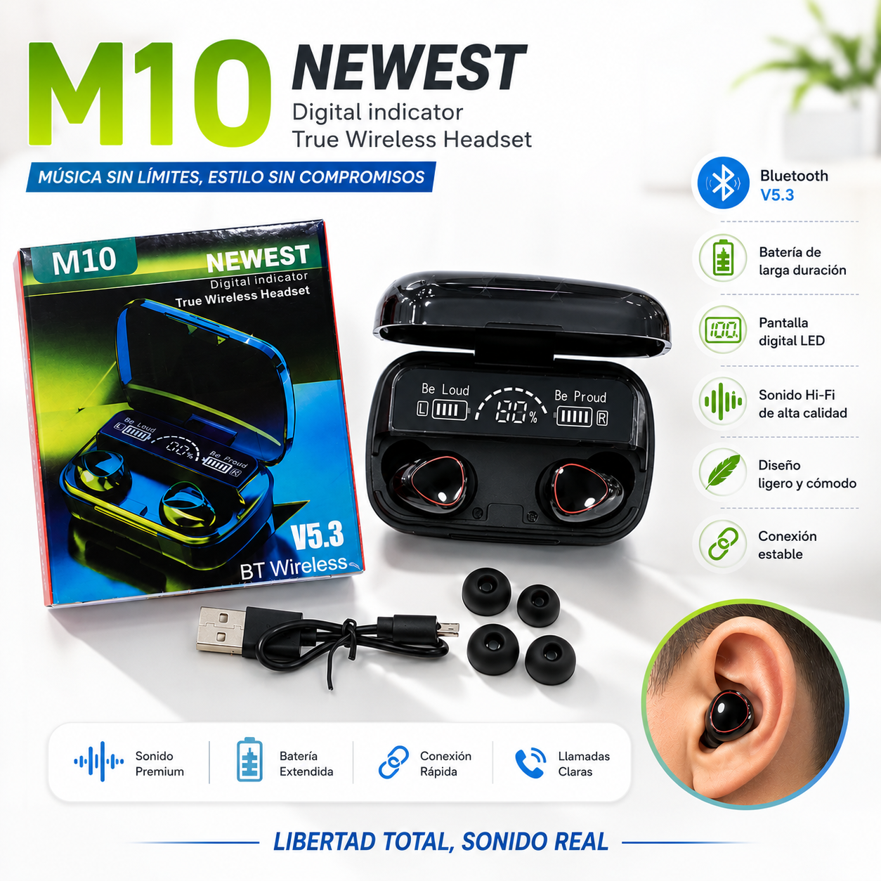 AURICULAR BLUETOOTH M10