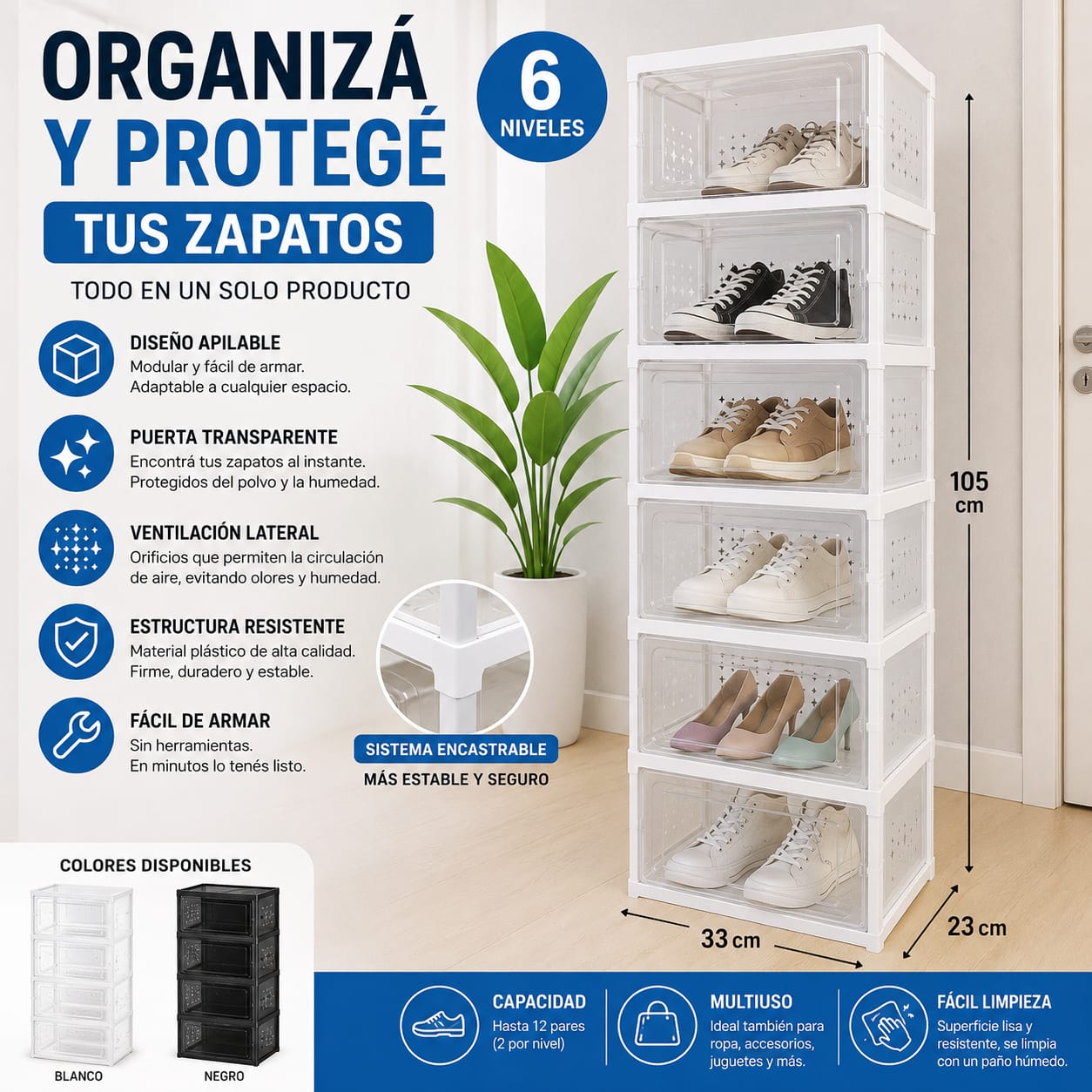 ZAPATERO DE 6 NIVELES PLEGABLE