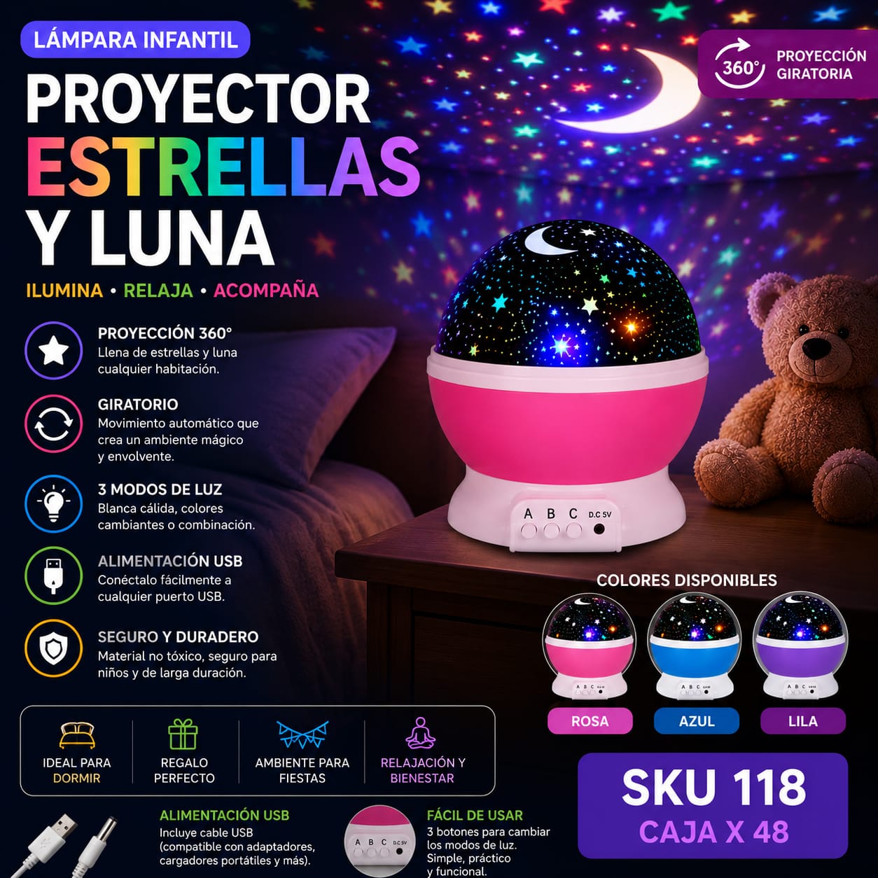 PROYECTOR ESTRELLA MTL