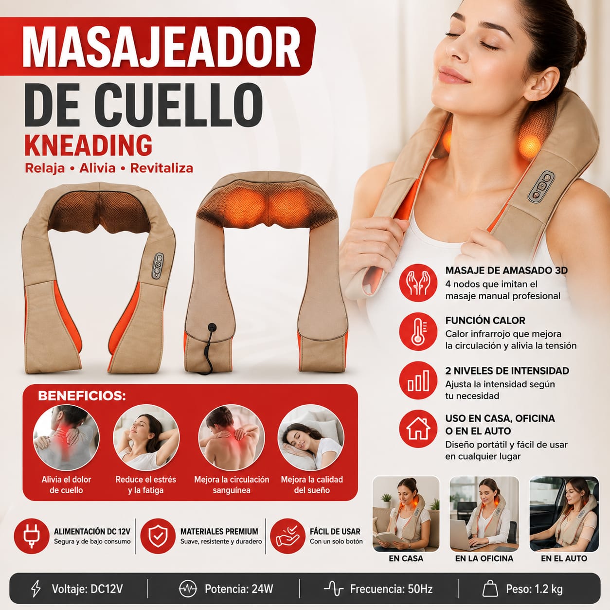MASAJEADOR CERVICAL PARA AUTO TSV208