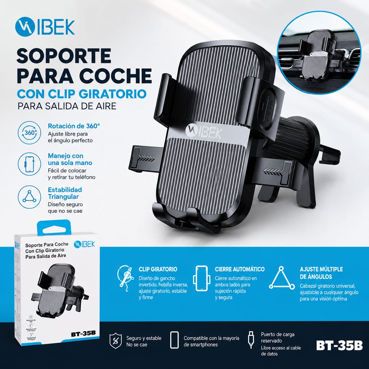 SOPORTE PARA AUTO IBEK BT-035B