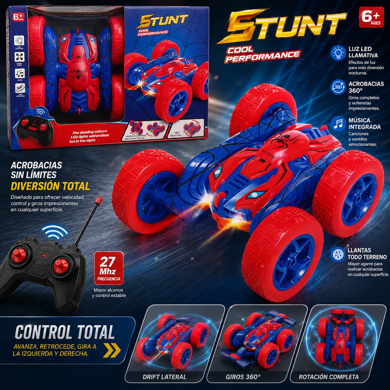 AUTO RECARGABLE MODELO SPIDER MAN TJ2137