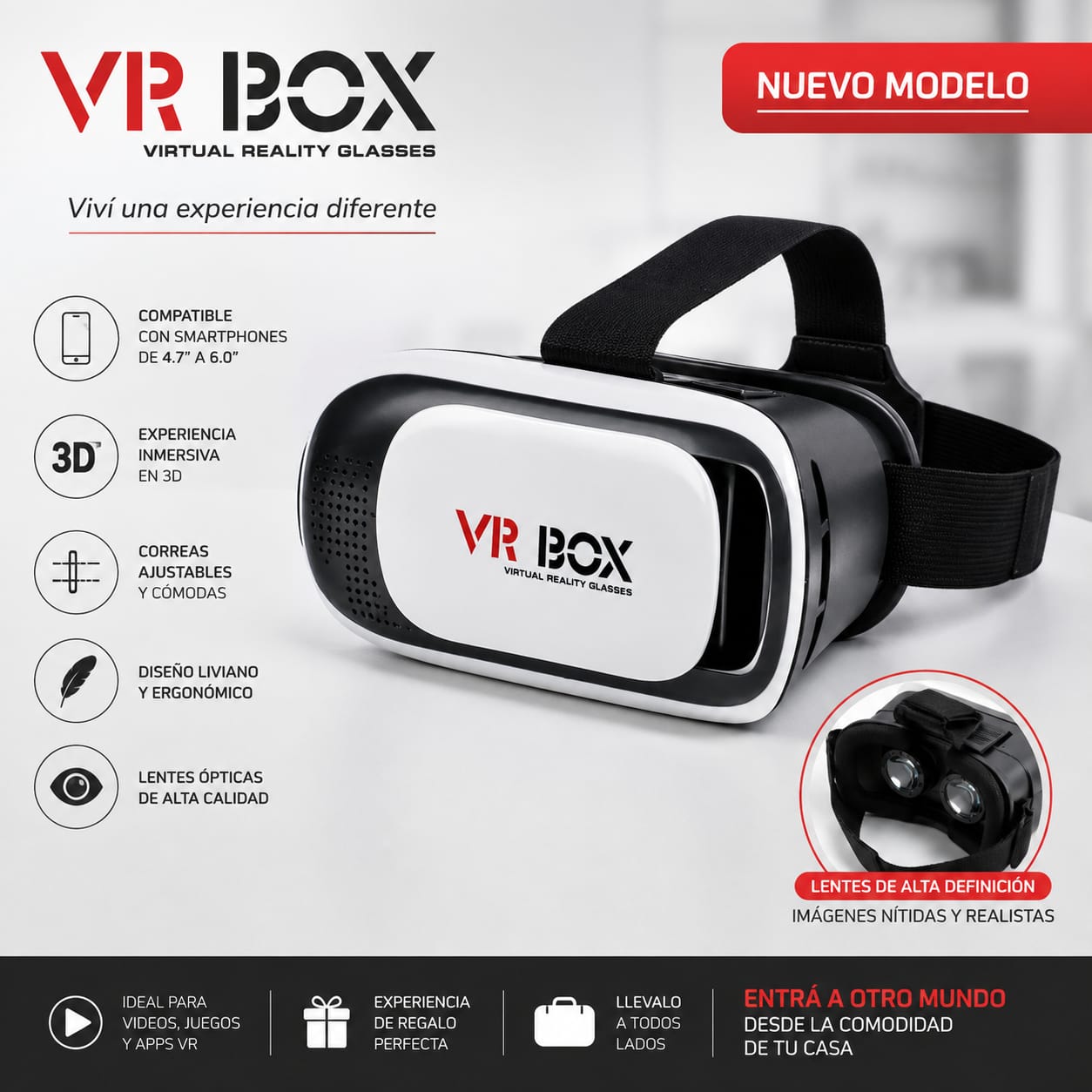 LENTES VR BOX REALIDAD VIRTUAL