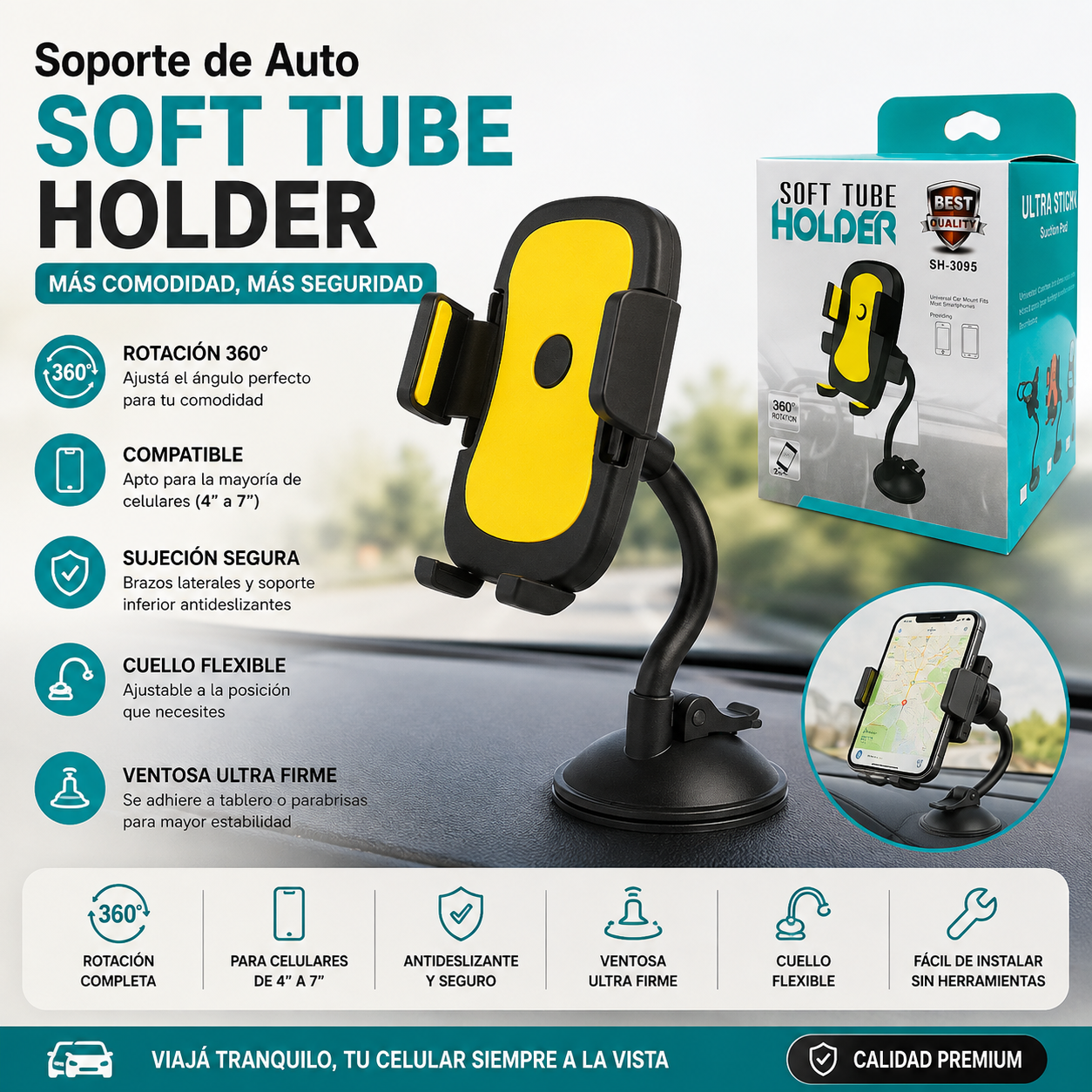 SOPORTE SOPAPA SOFT TUBE SH-3095