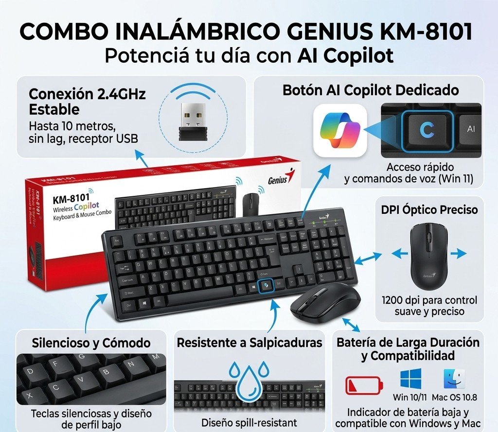 COMBO TECLADO/MOUSE GENIUS KM-8101