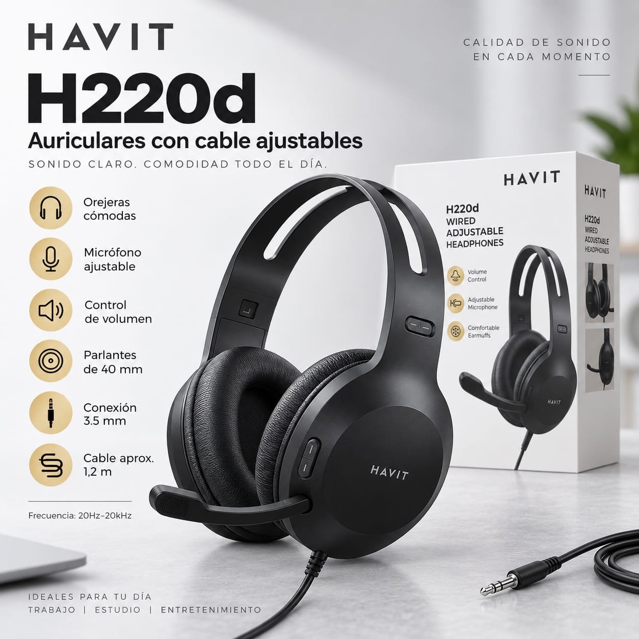 AURICULAR VINCHA HAVIT H220d