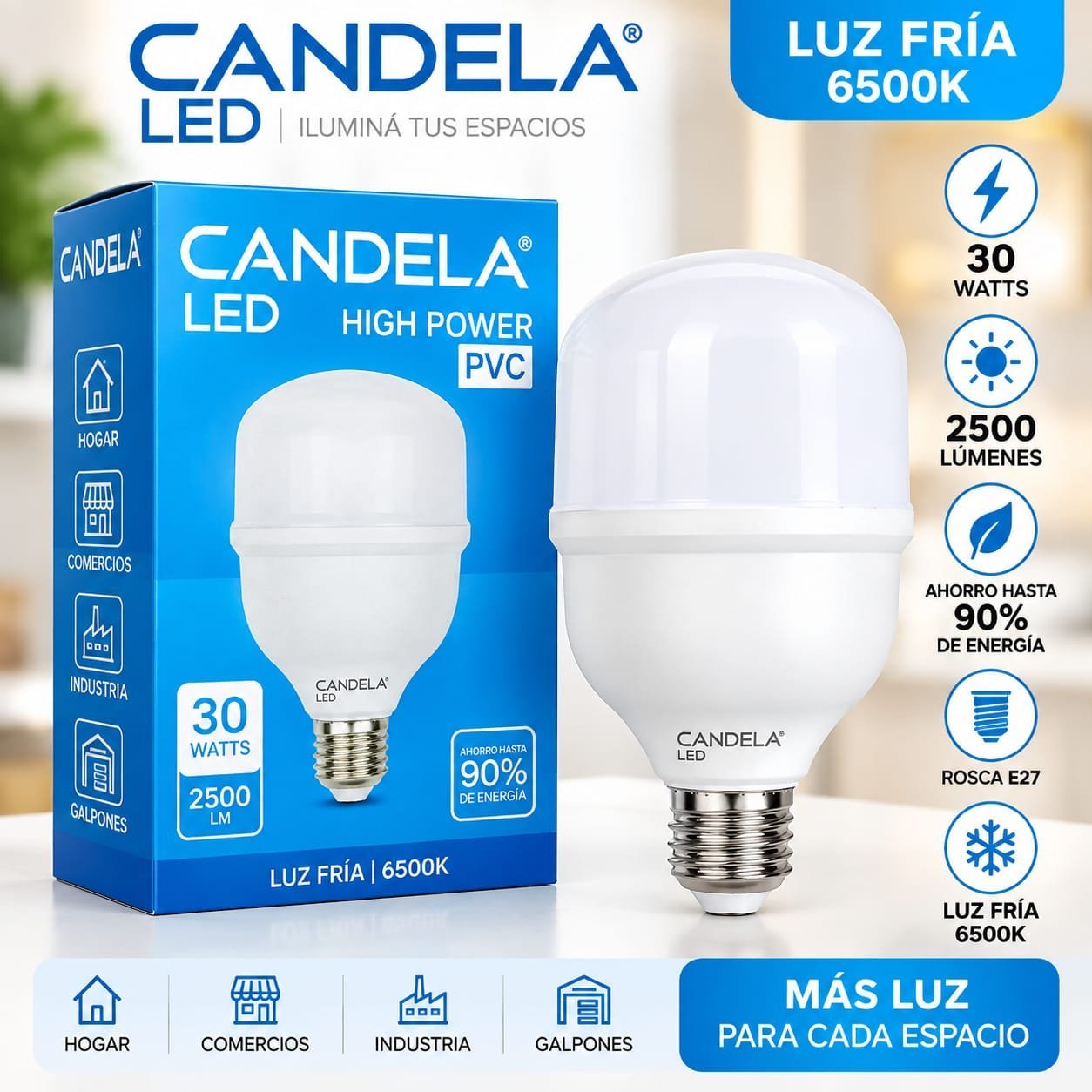 FOCO CANDELA DE 30W