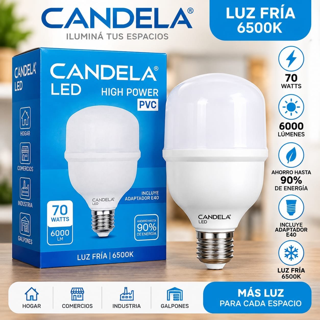 FOCO LED 70W CANDELA