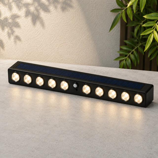 LAMPARA SOLAR DE PARED (10 BOMBILLAS)