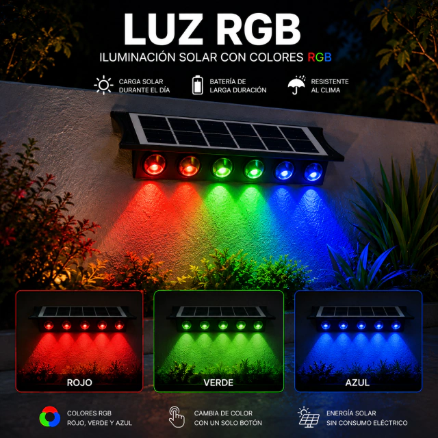 PANEL DE LUZ DOBLE RGB (CARGA SOLAR)