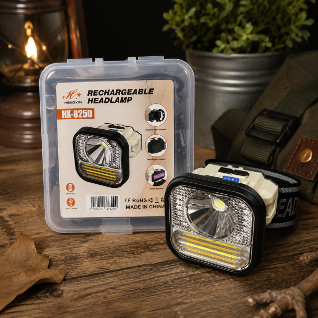 Linterna Frontal LED Recargable 2 en 1 para Cabeza y Bicicleta – HX-825D