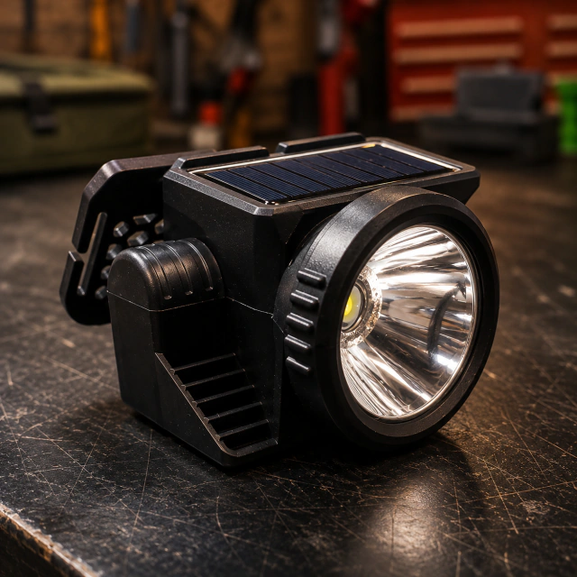 Linterna Frontal LED Recargable con Carga Solar y USB-C – Luz de Alta Potencia