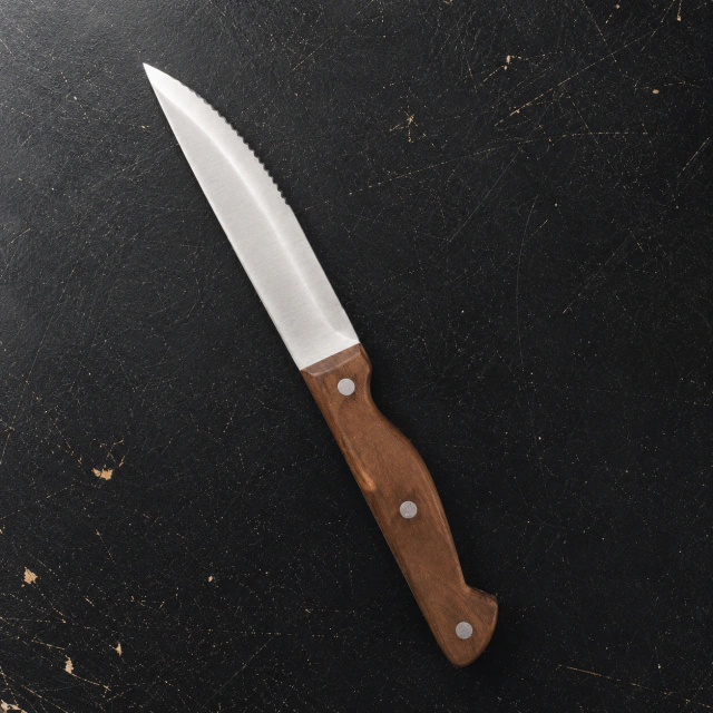 Cuchillo de Cocina Serrado con Mango de Madera
