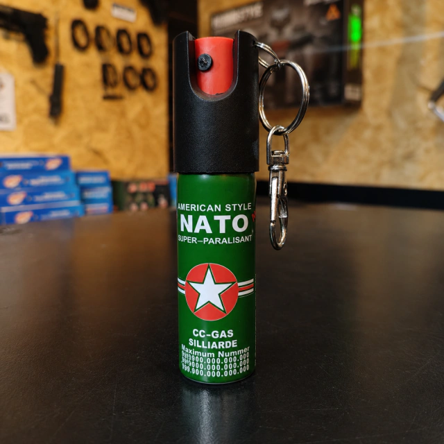 Gas Pimienta 20 ml Compacto con Llavero y Seguro Protector
