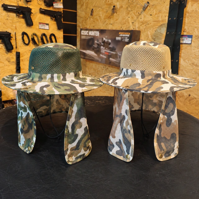 Sombrero Australiano Camuflado con Tapa Nuca y Malla Transpirable