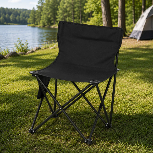 Silla Plegable de Pesca y Camping – Color Blanco o Negro