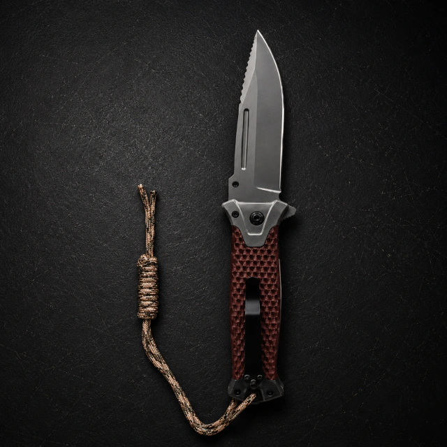 Navaja Browning Plegable 21 cm con Cordón de Sujeción