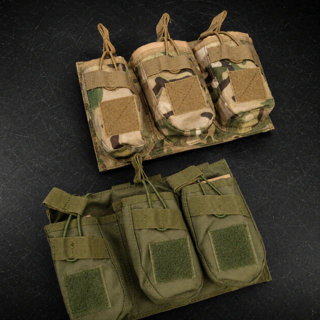 Portacargador Táctico Triple MOLLE con Ajuste Elástico