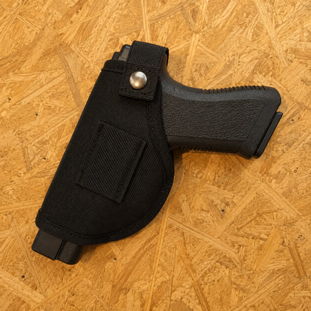 Pistolera UNIVERSAL Táctica de Tela Negra con Clip y Sujeción