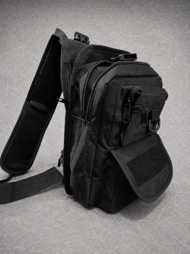 Bandolera Táctica con Porta Pistola – Negra/Verde