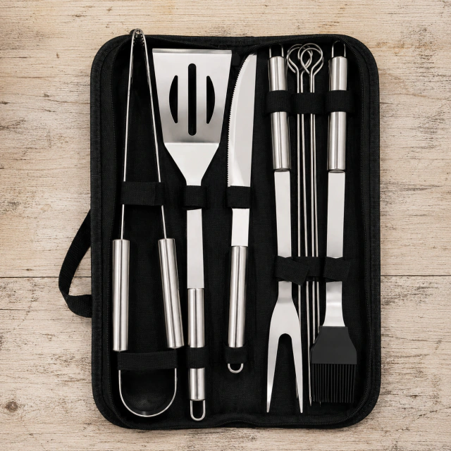 Kit de Utensilios para Parrilla y Asado con Estuche