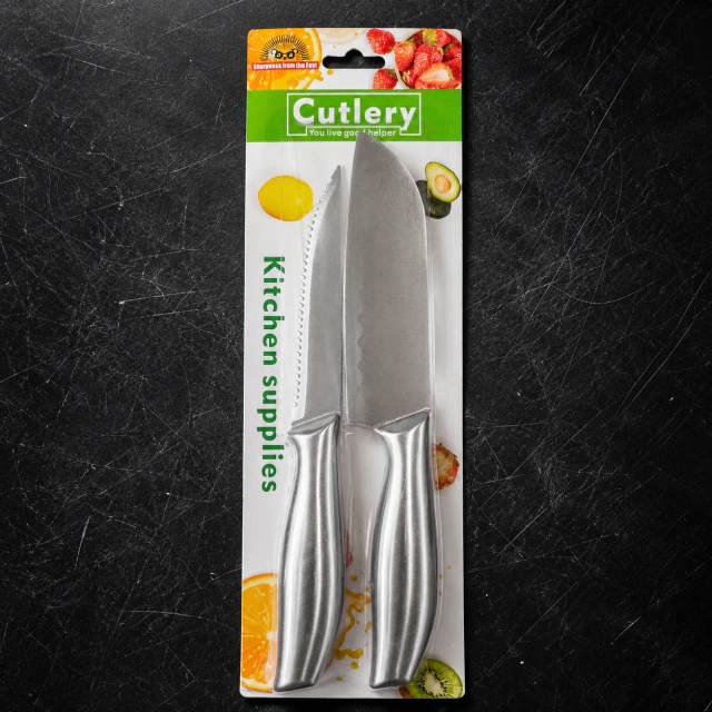 Set de 2 Cuchillos de Cocina Acero Inoxidable