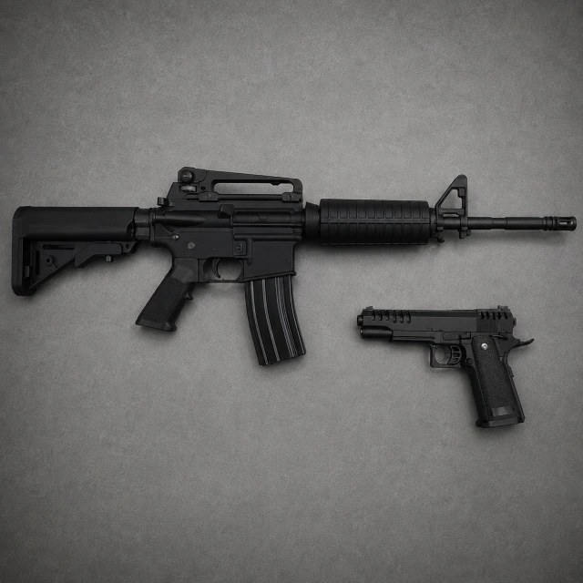 Set M4 + Pistola Airsoft 6 mm Tiro a Tiro con Munición