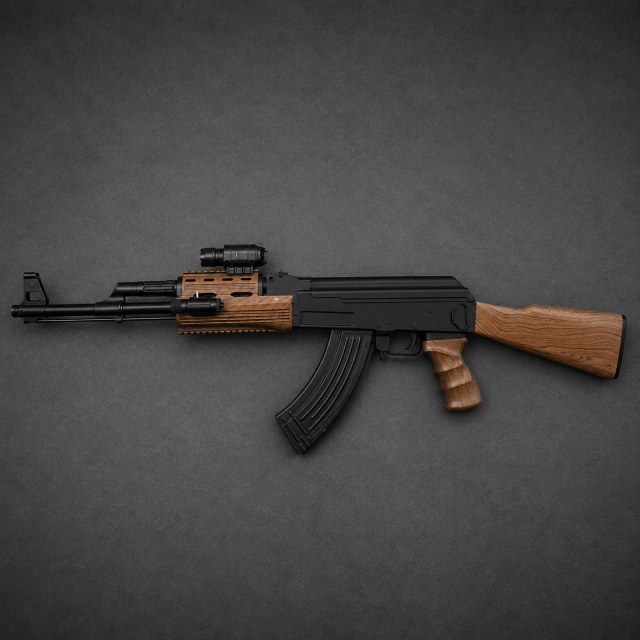 Rifle AK47 de Airsoft con Linterna y Simulador Láser