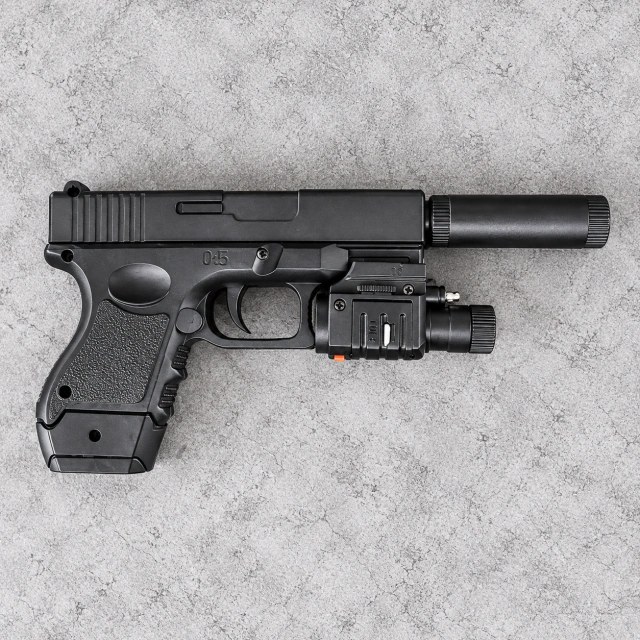 Mini Pistola Airsoft 6 mm con Silenciador y Simulador Láser