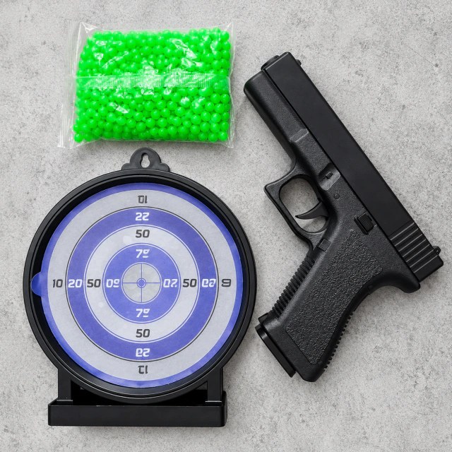 GLOCK Airsoft 6 mm con Blanco Adhesivo y Munición BB