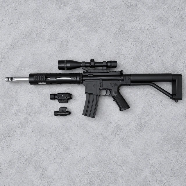 Rifle Airsoft CYMA P.136 M4/M16 con Mira, Linterna y Láser