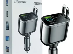 Cargador Retractil Rapido De Auto Type C/ Ligthning 5 En 1 M4