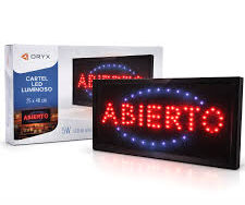 Cartel LED Luminoso “Abierto” Oryx 25×48 cm XW-07