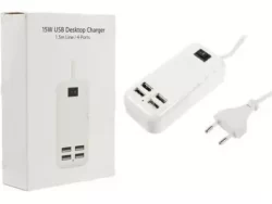 Prolongador Fuente Iphone 4 Puertos USB Charger 15w 1.5m