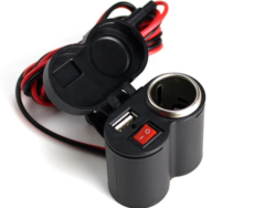 Toma 12v Para Moto Cargador Puerto Usb Con Encendedor CD-3016/MB-12