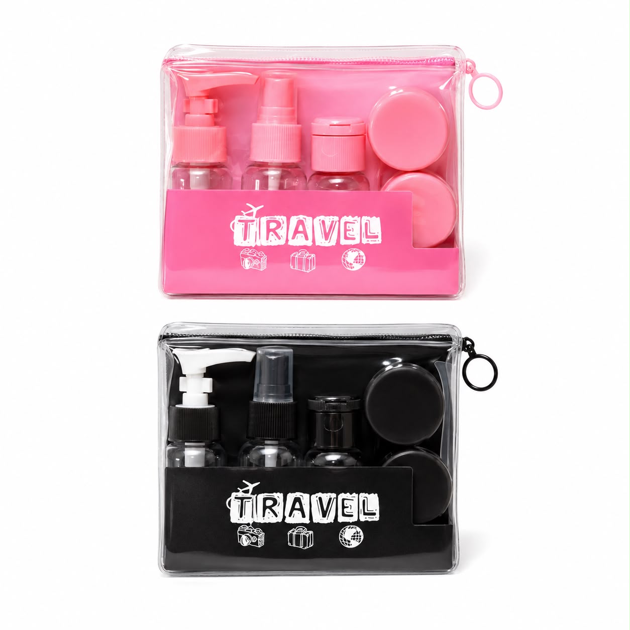 Kit x 5 Frascos Para Viaje Maquillaje Liquido Crema BG-0225